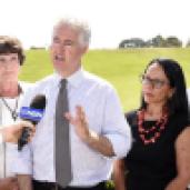 Adam announces Labor's coal seam gas policy for the Central Coast, with Kathy Smith, Linda Burney and Geoff Sundstrom.